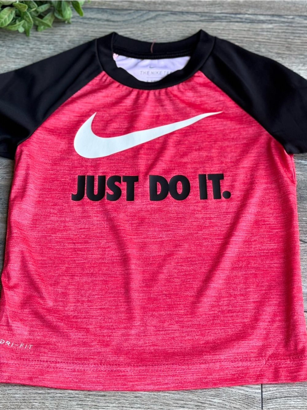 Nike Kids' Red and Black 'Just Do It.' Top